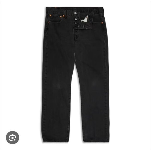 Levis 501 Original Fit Jeans Straight Leg Button Fly 100% Cotton Blue Black - Picture 1 of 13